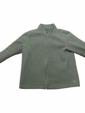 Women’s Fleece Zip-Up Jacket Size Large Green Full Zip Sweater